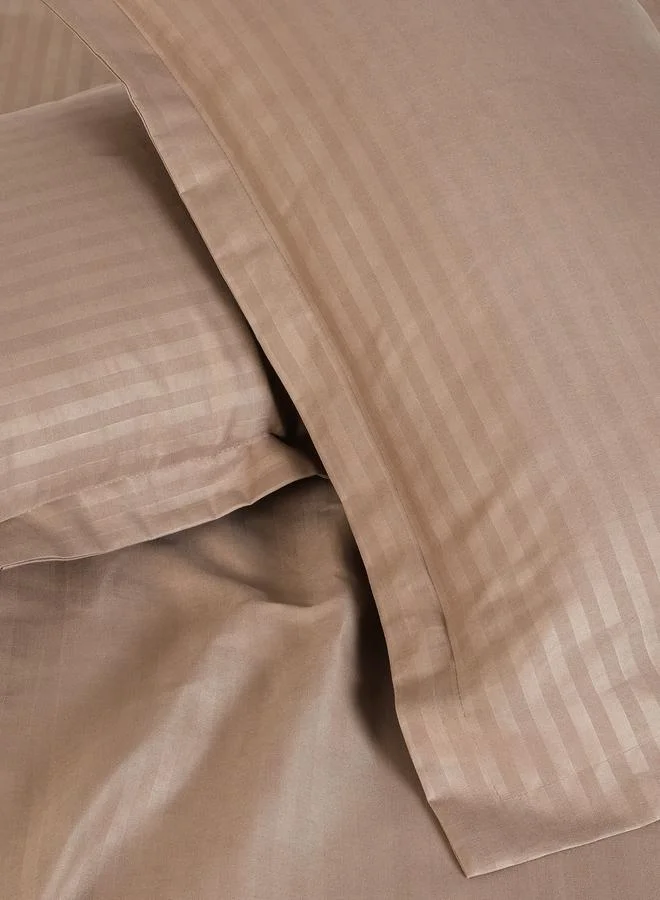 Styli 3-Piece Striped King Fitted Bedsheet Set with 2 Pillow Covers