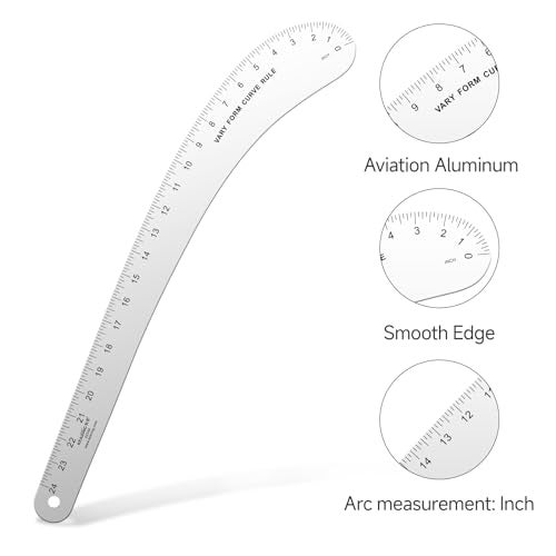Kearing French Curve Ruler - 24 Inch Aluminum for Pattern Making, Sewing, Quilting & Design - Image 4