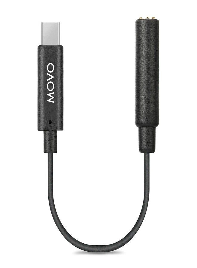 Movo UCMA-2 3.5mm to USB-C Audio Jack Adapter - 3.5mm TRRS to Type-C Connector for Android, GoPro Mic, iPad Pro Adapter - USB to Aux for Headphone Jack or USB Lapel Microphone Splitter - Image 1