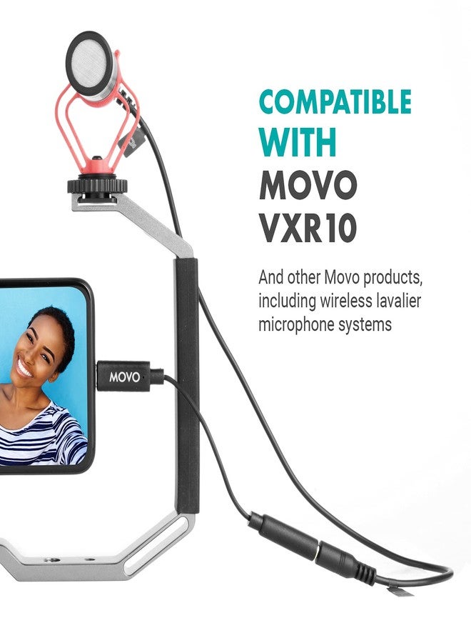 Movo UCMA-2 3.5mm to USB-C Audio Jack Adapter - 3.5mm TRRS to Type-C Connector for Android, GoPro Mic, iPad Pro Adapter - USB to Aux for Headphone Jack or USB Lapel Microphone Splitter - Image 5