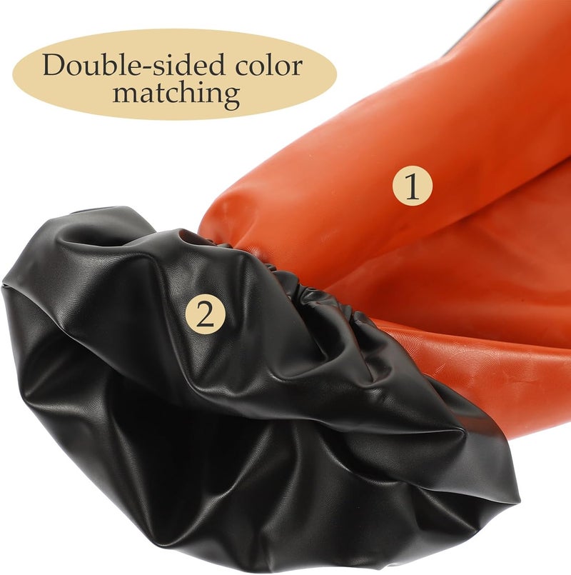 Waterproof Pvc Oversleeves 2 Pairs Black Red Oil-proof Arm Cover Sleeves for Cooking Working Factory Use - Image 3