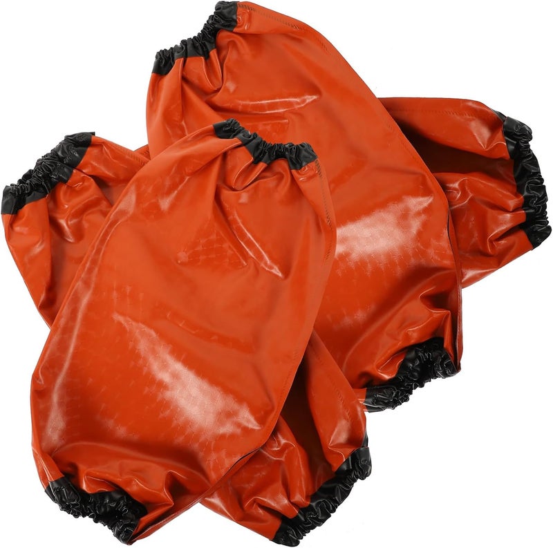 Waterproof Pvc Oversleeves 2 Pairs Black Red Oil-proof Arm Cover Sleeves for Cooking Working Factory Use - Image 1