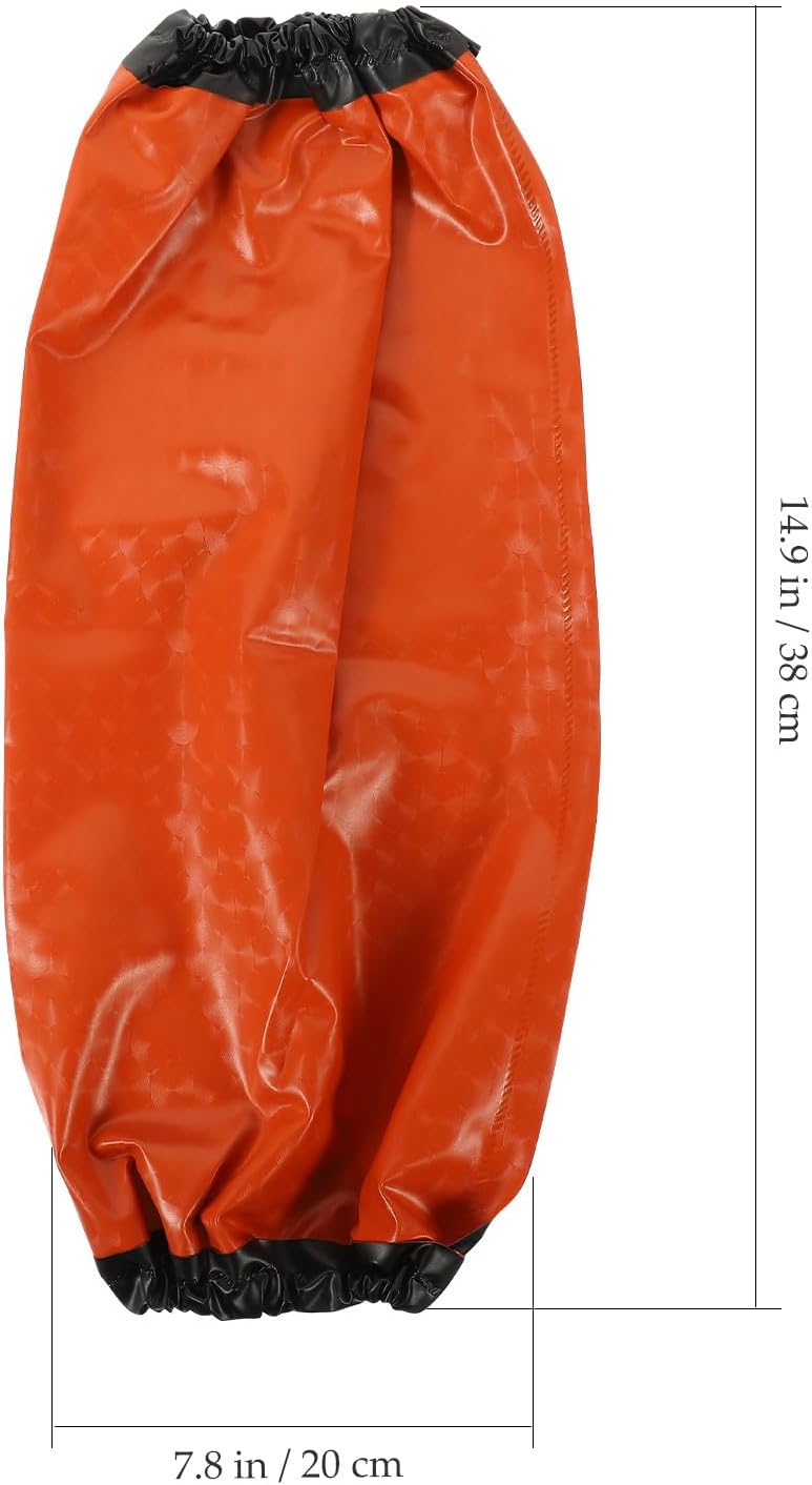 Waterproof Pvc Oversleeves 2 Pairs Black Red Oil-proof Arm Cover Sleeves for Cooking Working Factory Use - Image 2