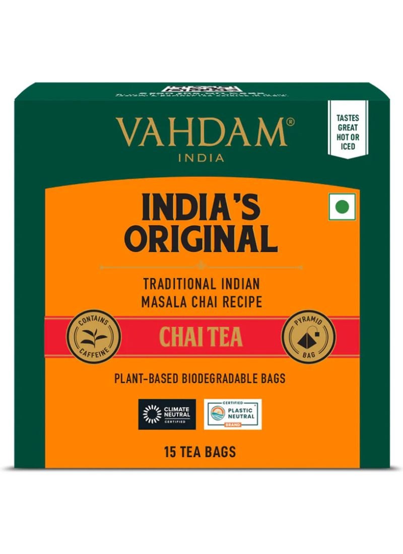Vahdam India's Original Masala Chai Tea 15 Teabags (30g)  - Image 1