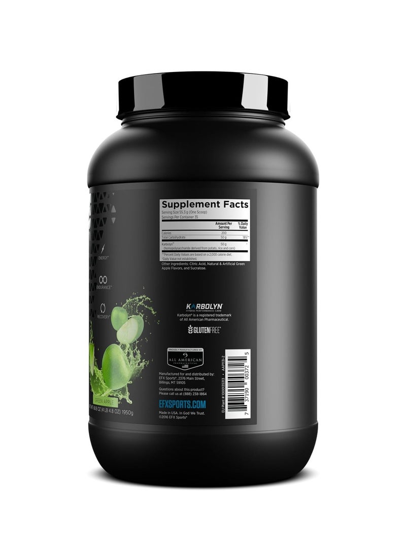 EFX SPORTS EFX Sports karbolyn fuel performance Carbs 1950g Green Apple Flavor 36 Serving  - Image 2