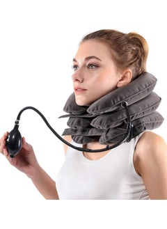 Chabeia Cervical Neck Traction Device – Adjustable Inflatable Neck Stretcher, Neck Brace for Pain Relief, Decompression, and Tension Relief (Grey)  - Image 1