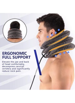 Chabeia Cervical Neck Traction Device – Adjustable Inflatable Neck Stretcher, Neck Brace for Pain Relief, Decompression, and Tension Relief (Grey)  - Image 2