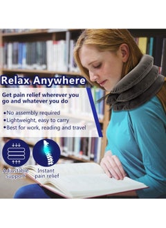 Chabeia Cervical Neck Traction Device – Adjustable Inflatable Neck Stretcher, Neck Brace for Pain Relief, Decompression, and Tension Relief (Grey)  - Image 4