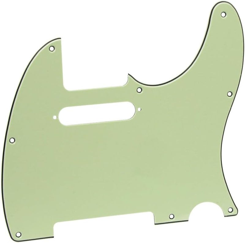 FLEOR 8 Hole TL Pickguard Scratch Plate with Pickguard Screws Set Fit USA/MX Standard TL Style Pickguard Replacement, 3Ply Mint Green - Image 3