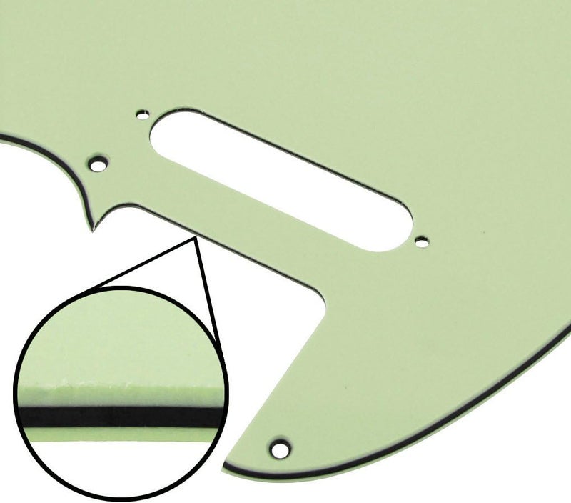 FLEOR 8 Hole TL Pickguard Scratch Plate with Pickguard Screws Set Fit USA/MX Standard TL Style Pickguard Replacement, 3Ply Mint Green - Image 5