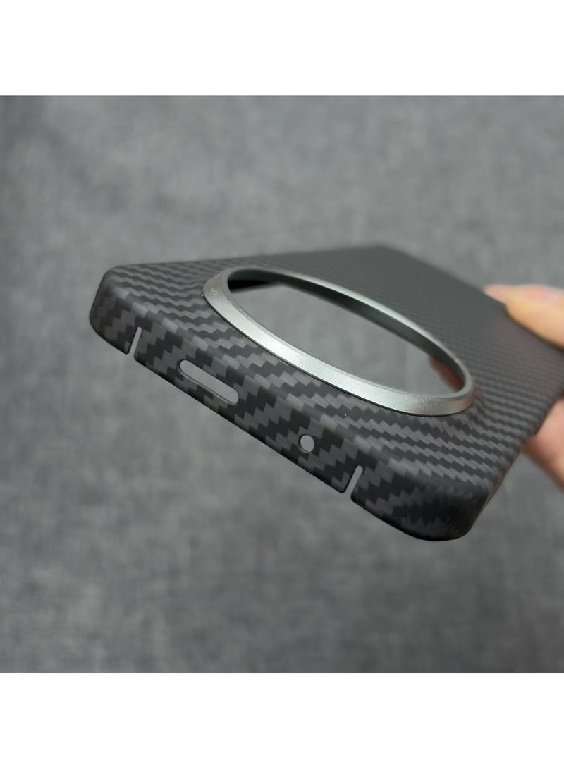 general Honor Magic8 Pro 2025 1500D Aramid Fiber Phone Case Ultra-thin Magnetic Kevlar Protective Cover with Wireless Charging Support Rigid Metal Lens Ring Design - Image 3