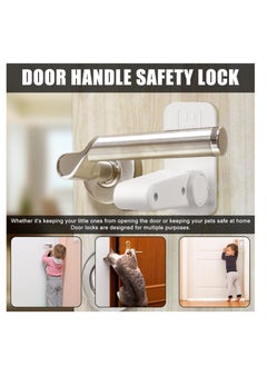KASTWAVE Lock Handle 4 Pieces Safety Locks for Children and Pets, Door and Window Lock with VHB Sticker, Child Safety Lock, No Tools or Drills Required(White)  - Image 3