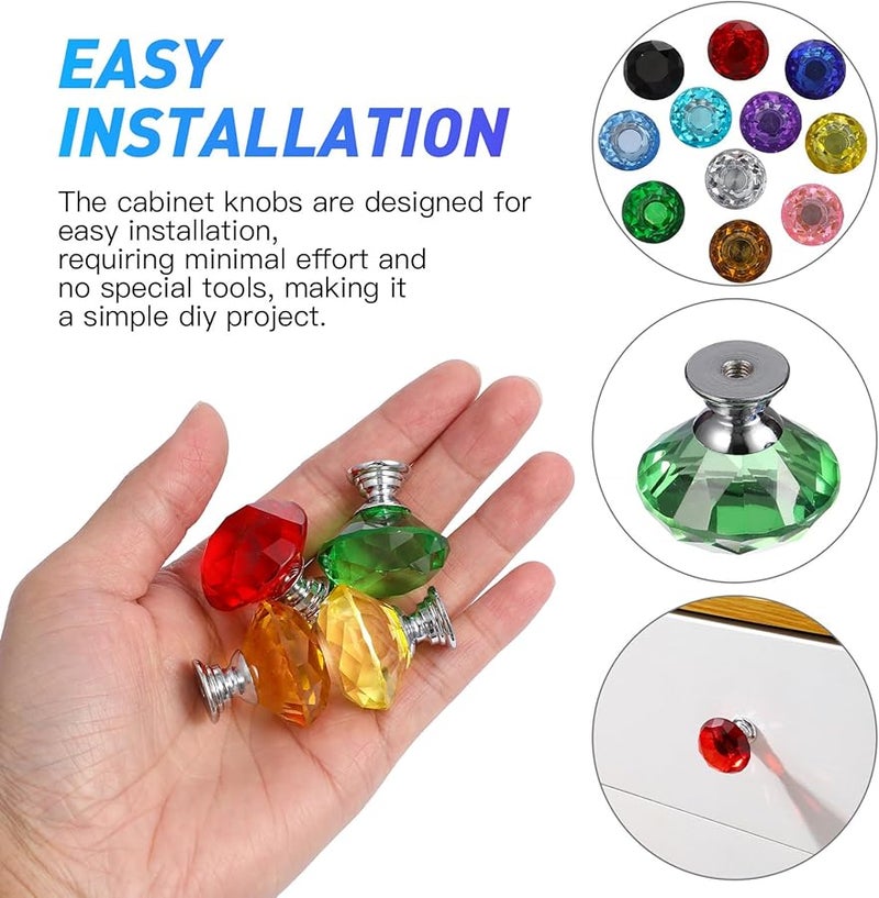 11 Pcs Ball Shaped Drawer Knobs Alloy Base Cabinet Handles for Kitchen Dresser Wardrobe Easy Installation - Image 4