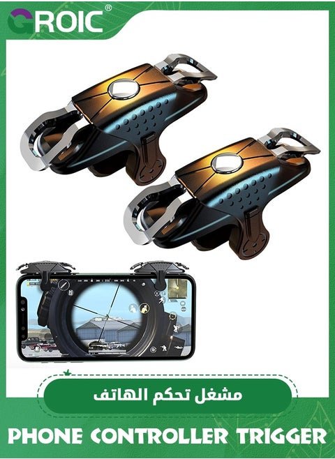 1 Pair Mobile triggers Gaming, Mobile Game Controller for PUBG/Fortnite/Call of Duty, Shooter Sensitive Controller Joysticks Aim & Fire Trigger Compatible with iPhone and Android Phone
