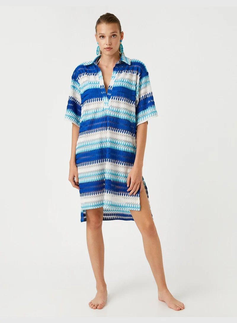 KOTON Şahika Ercümen X Koton - Polo Neck Kimono Dress