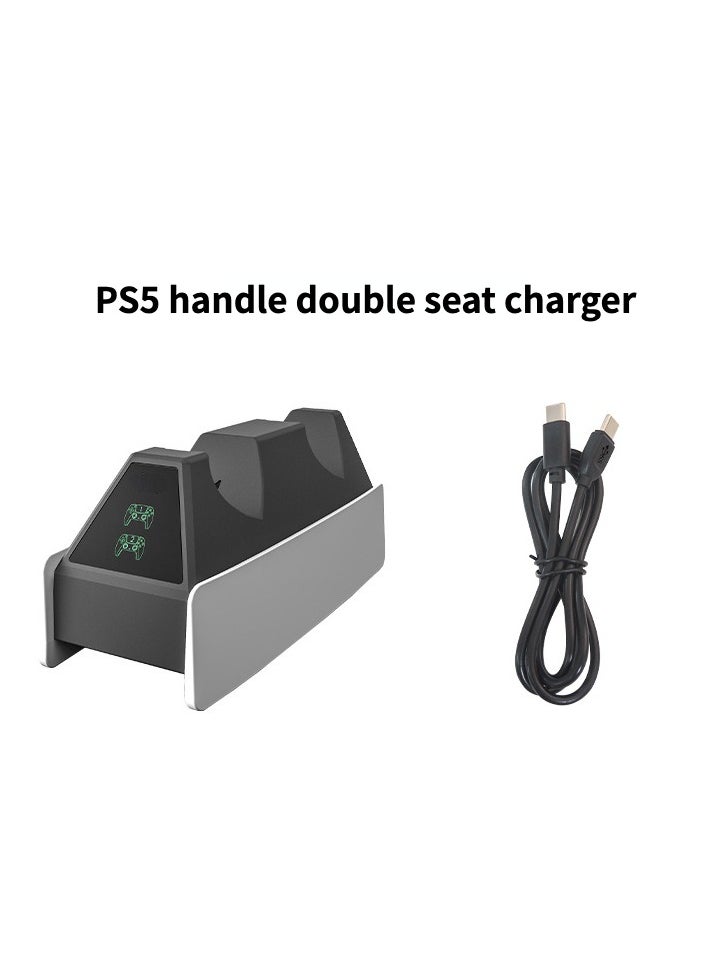 Generic - For Sony PS5 controller handle base, two-seat charging stand game controller with LED light special fast charger power base - Image 1