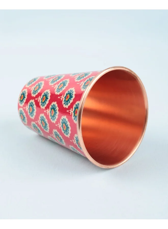 Chumbak Indian Floral Copper Tumbler - Large, 400ml