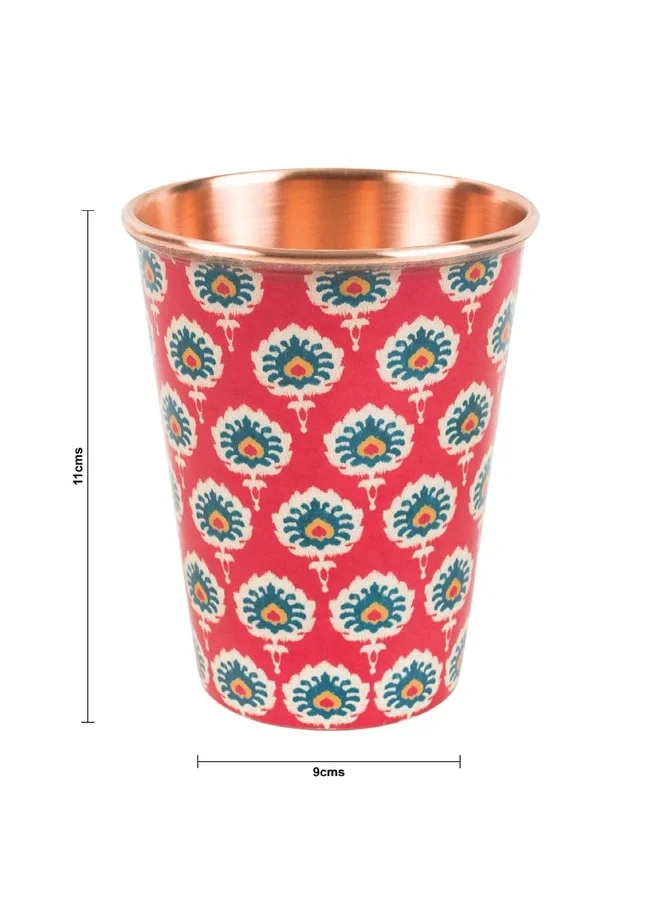 Chumbak Indian Floral Copper Tumbler - Large, 400ml