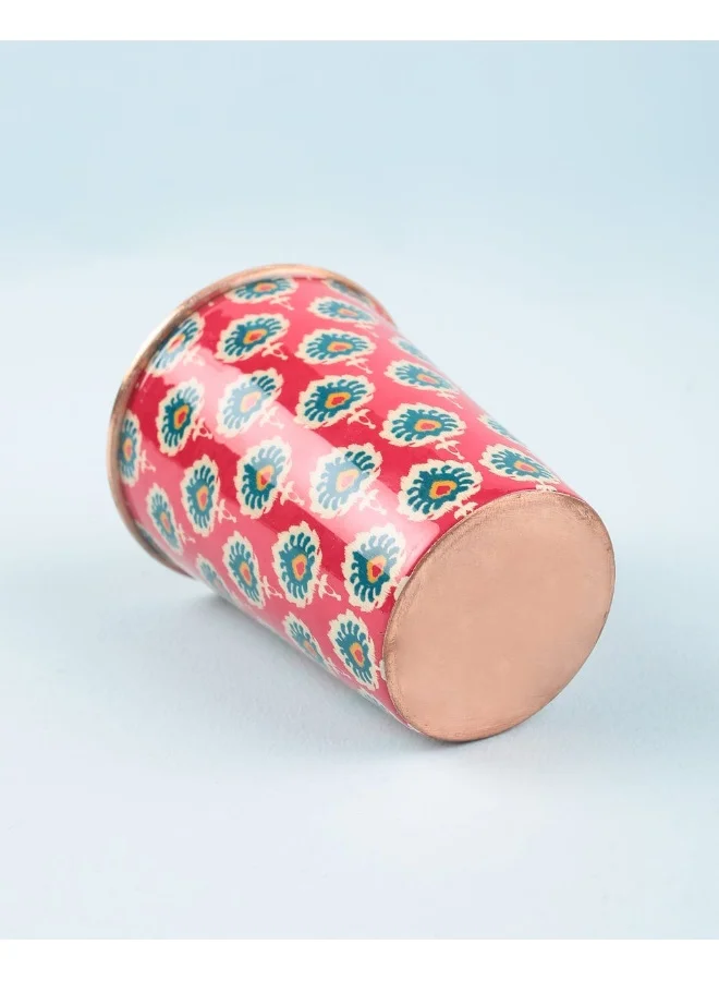 Chumbak Indian Floral Copper Tumbler - Large, 400ml
