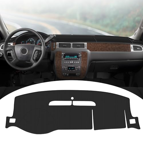 FIILINES Dash Cover for 2007-2014 Chevy Chevrolet Tahoe Suburban/GMC Yukon XL, 2007-13 Chevy Avalanche Silverado 1500 2500 3500 LTZ/GMC Sierra SLT Denali,Dashboard Mat Passport Accessories Dash Cover - Image 1