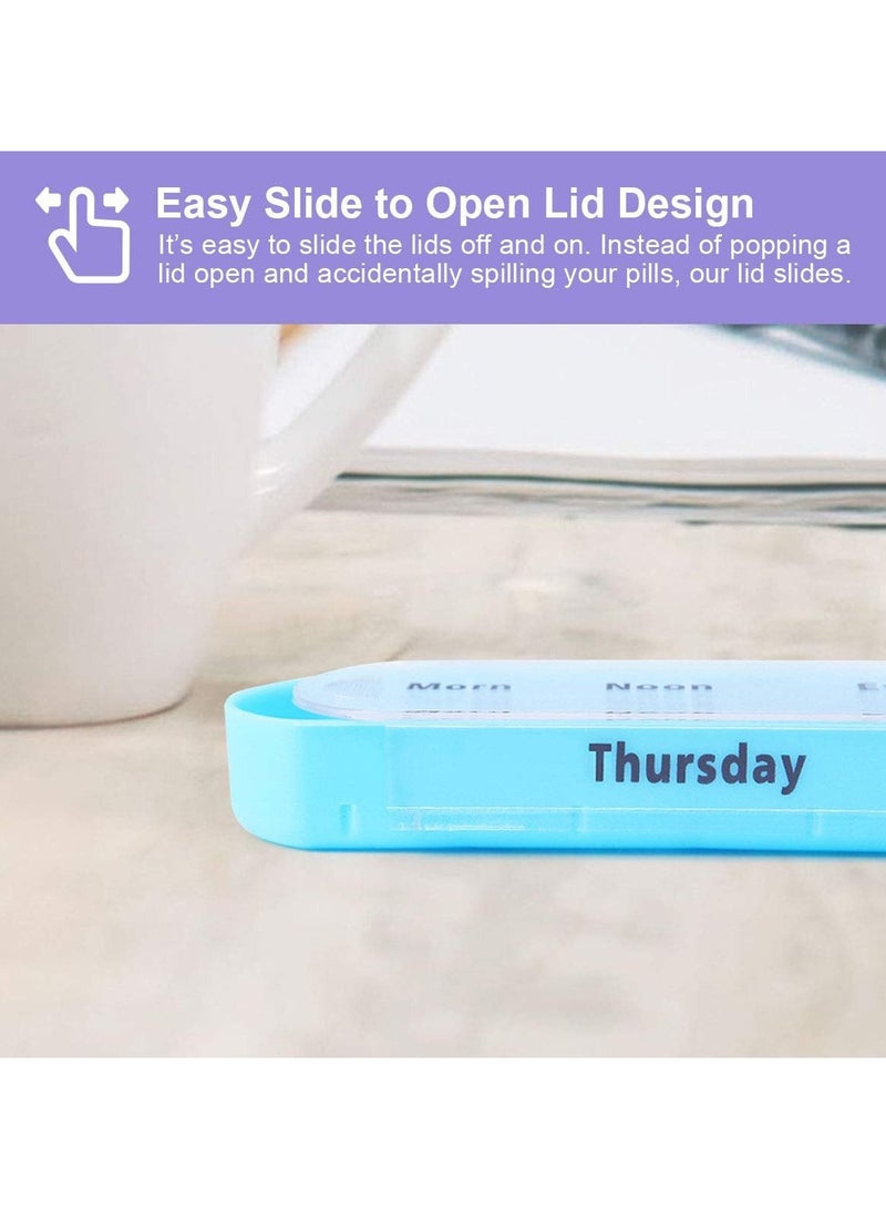 Y&D Rainbow Medicine Box, Pill Seven Day Notebook Portable Storage Suitable for Pills, Vitamins/Fish Oil/Tonic Travel, Work Drug Management Container (Pill Box with Leather case)  - Image 5