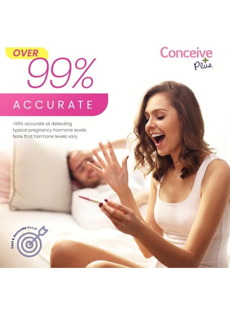 Conceive Plus Early Detection Midstream Pregnancy Test - HCG Pregnancy 6 Days Sooner - Easy to Use Discreet Pregnancy Test - Highly Sensitive 10 MIU - Rapid Results in 5 Minutes - 2 Tests - Image 4