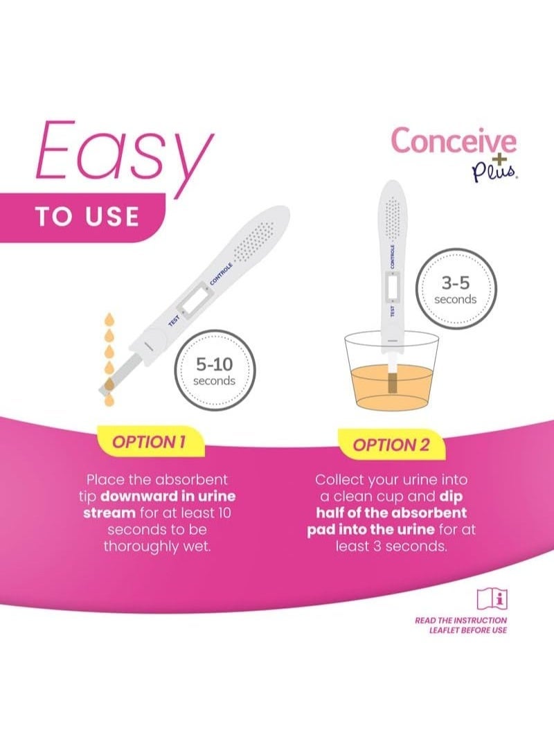 Conceive Plus Early Detection Midstream Pregnancy Test - HCG Pregnancy 6 Days Sooner - Easy to Use Discreet Pregnancy Test - Highly Sensitive 10 MIU - Rapid Results in 5 Minutes - 2 Tests - Image 2