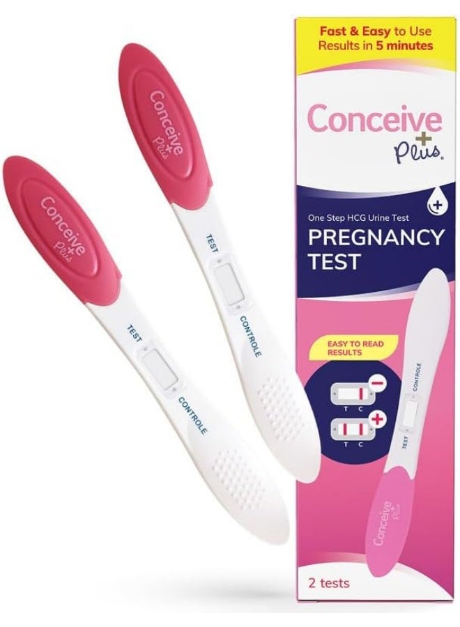 Conceive Plus Early Detection Midstream Pregnancy Test - HCG Pregnancy 6 Days Sooner - Easy to Use Discreet Pregnancy Test - Highly Sensitive 10 MIU - Rapid Results in 5 Minutes - 2 Tests - Image 1