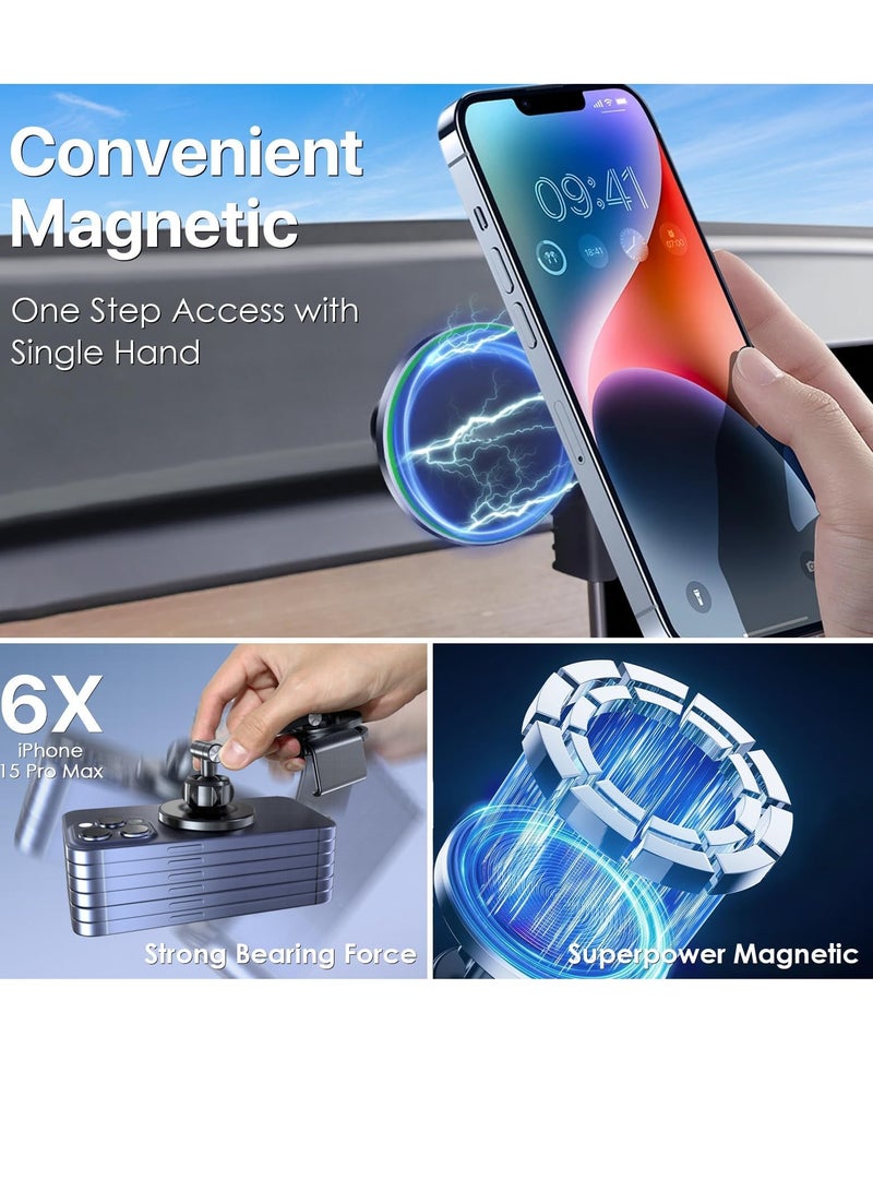 SYOSI Tesla Model 3/Y/X/S Phone Mount Holder, Magnetic Phone Mount for Phone Holder, for All iPhone and Android Magnet Ring Case - Image 5