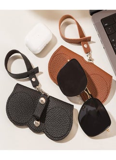 Generic PU Leather Sunglasses Case Eyeglasses Bag with Detachable lanyard (Black)  - Image 1