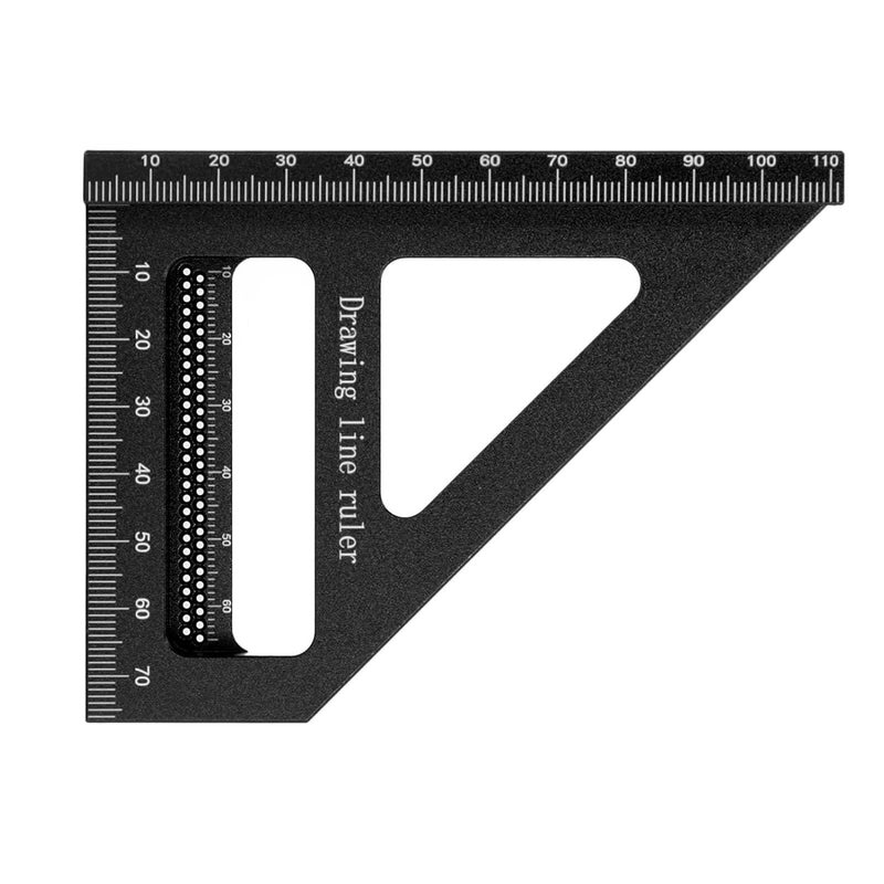 3D Multi Angle Measuring Ruler, Aluminum Alloy Woodworking Square Protractor, 45 90 Degree Miter Triangle Ruler for Woodworking, DIY Projects with Wrench and Screws (Black) - Image 5
