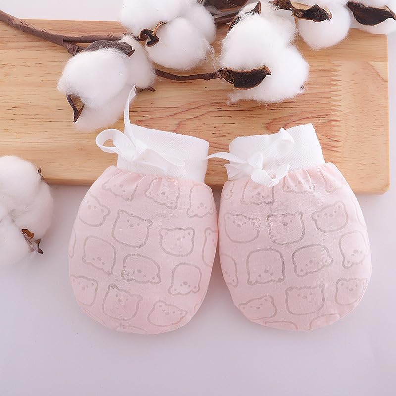 Adeimoo Cute Boys Girls Cotton No Scratch Gloves Drawstring Adjustable Mittens for Baby Infants - Image 4
