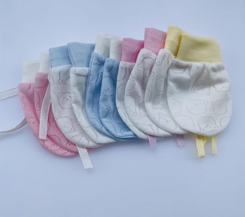 Adeimoo Cute Boys Girls Cotton No Scratch Gloves Drawstring Adjustable Mittens for Baby Infants - Image 2
