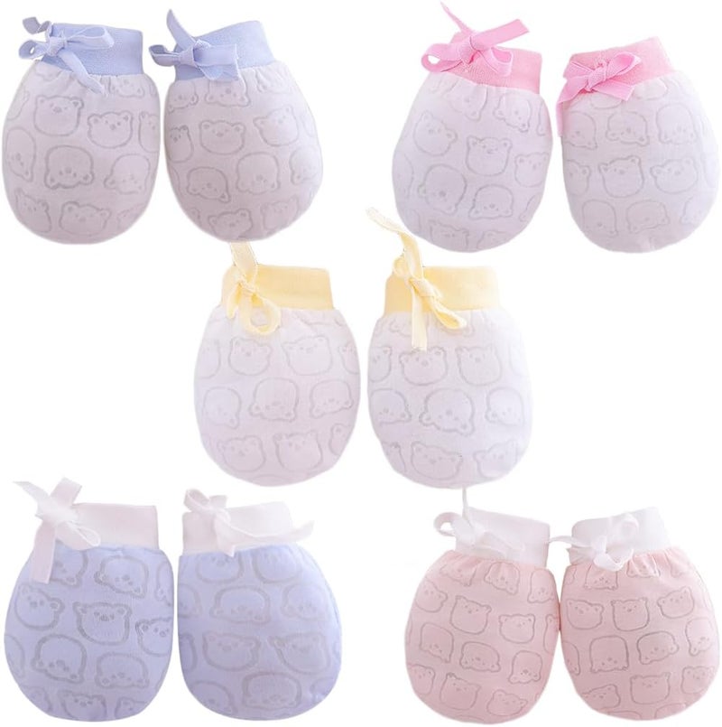 Adeimoo Cute Boys Girls Cotton No Scratch Gloves Drawstring Adjustable Mittens for Baby Infants - Image 1