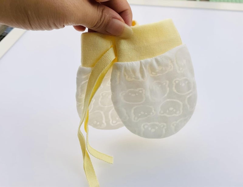 Adeimoo Cute Boys Girls Cotton No Scratch Gloves Drawstring Adjustable Mittens for Baby Infants - Image 3