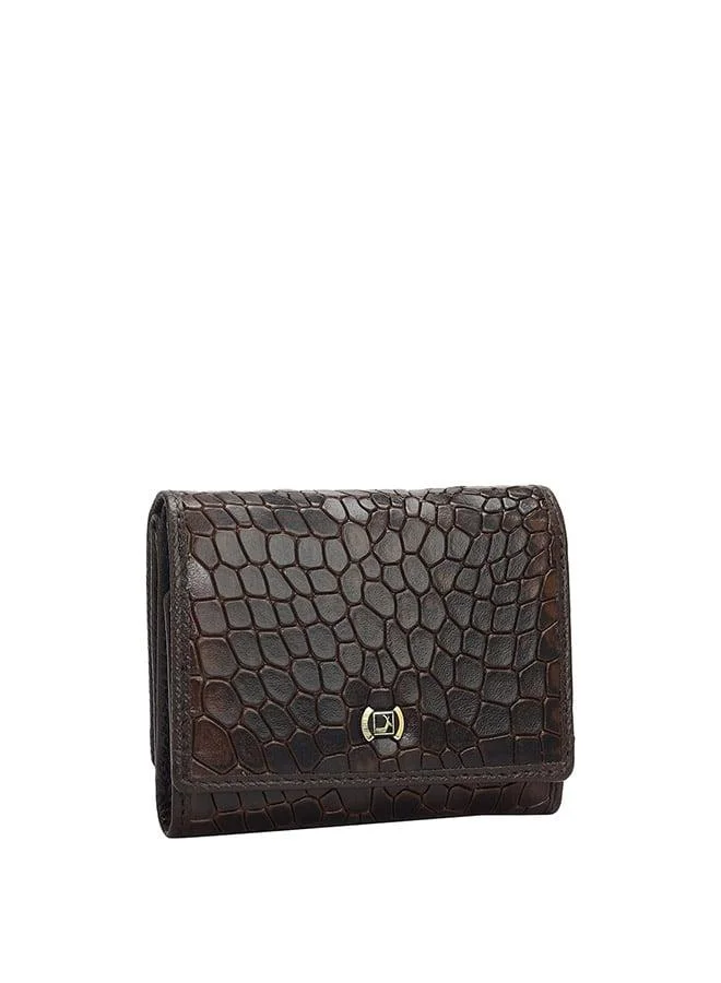 دا ميلانو محفظة جلد طبيعي بنية للسيدات