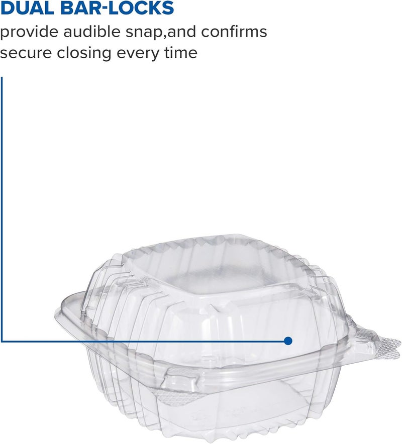 DART C53PST1 OPS 5 in Clear Hinged Container, 5.3 X 5.4 in (Case of 500) - Image 4