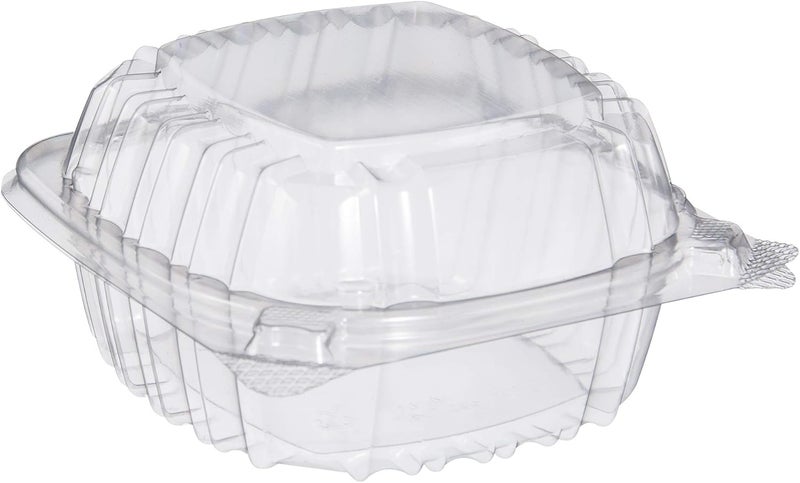 DART C53PST1 OPS 5 in Clear Hinged Container, 5.3 X 5.4 in (Case of 500) - Image 1