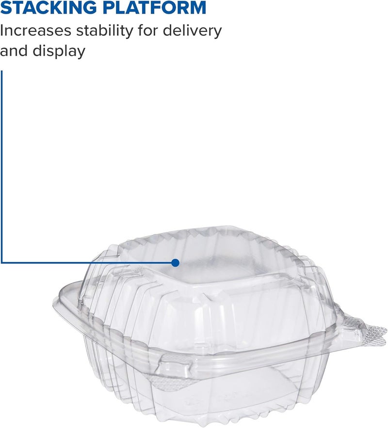 DART C53PST1 OPS 5 in Clear Hinged Container, 5.3 X 5.4 in (Case of 500) - Image 3