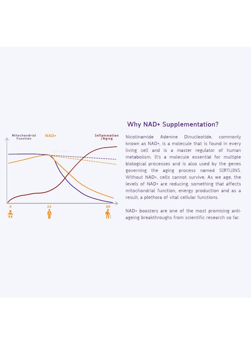 Bio 99% Pure Beta Nicotinamide Mononucleotide Capsules For Anti-aging Support 500mg 30's
