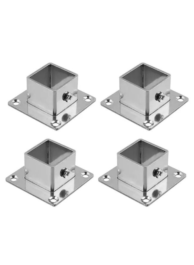 4Pcs Stainless Steel Square Post Base Wide Flange For Outdoor Fence Deck Railing - Image 2