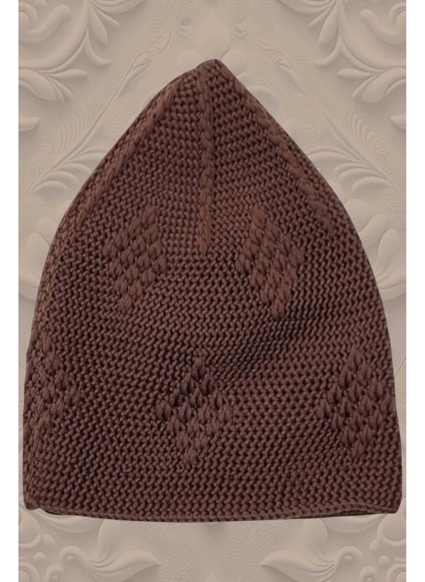 Hızırım 3-Piece Woven Knitted Patterned Skullcap Quality Prayer Cap  - Image 3