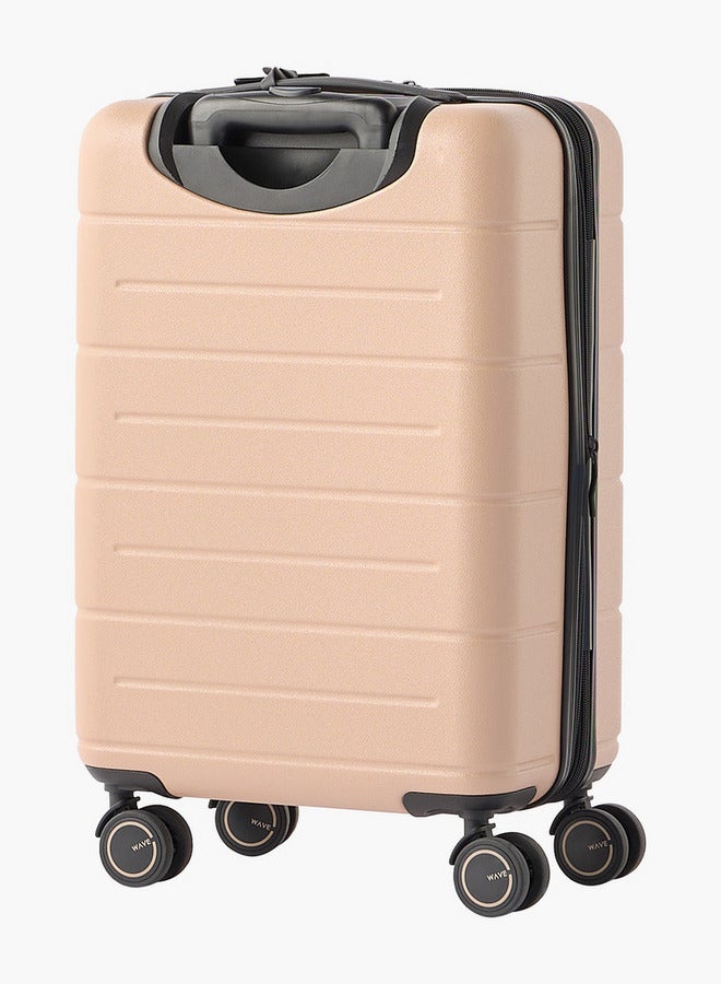 Wave Textured Hardcase Luggage Trolley with Retractable Handle - 20 inches Cabin Bag - Image 4