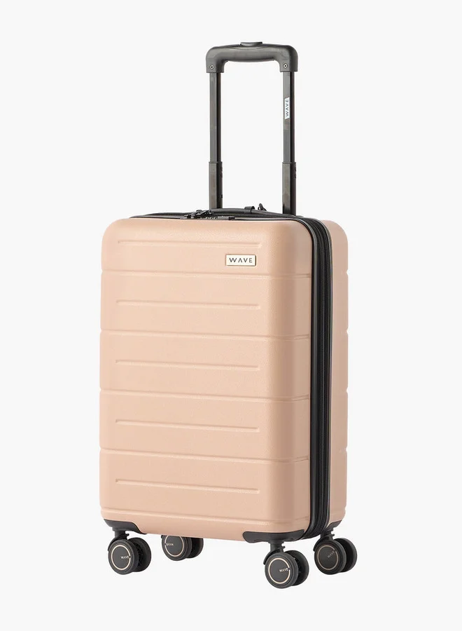 Wave Textured Hardcase Luggage Trolley with Retractable Handle - 20 inches Cabin Bag