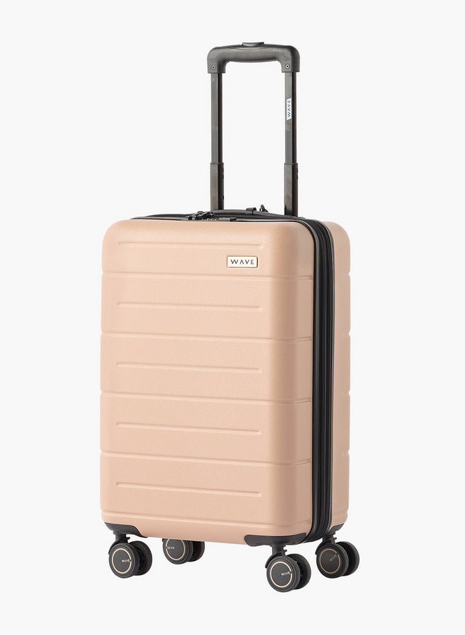 Wave Textured Hardcase Luggage Trolley with Retractable Handle - 20 inches Cabin Bag - Image 2