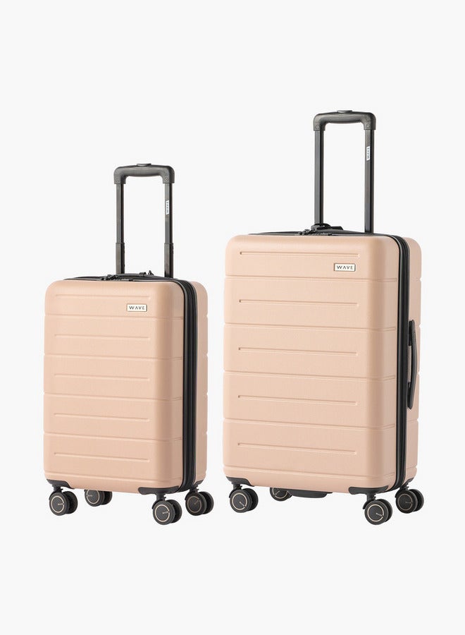 Wave Textured Hardcase Luggage Trolley with Retractable Handle - 20 inches Cabin Bag - Image 1