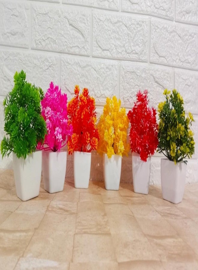 YOOKO Multicolour Artificial Flower Pot for Decoration for Home Office Living Room and Balcony Pack of 1 - Image 5