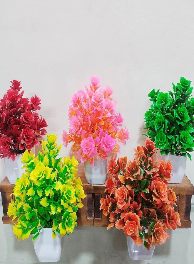YOOKO Multicolour Artificial Flower Pot for Decoration for Home Office Living Room and Balcony Pack of 1 - Image 4