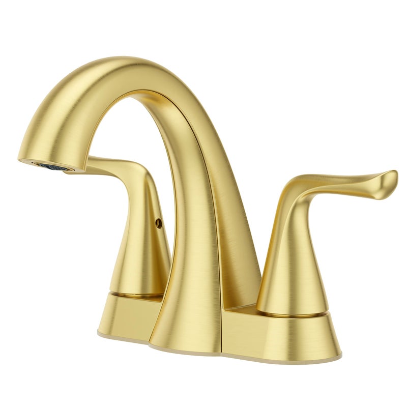 Pfister Willa Bathroom Sink Faucet 4Inch Centerset 2Handle 3Hole NSF Certified Brushed Gold Finish LF048MALBG