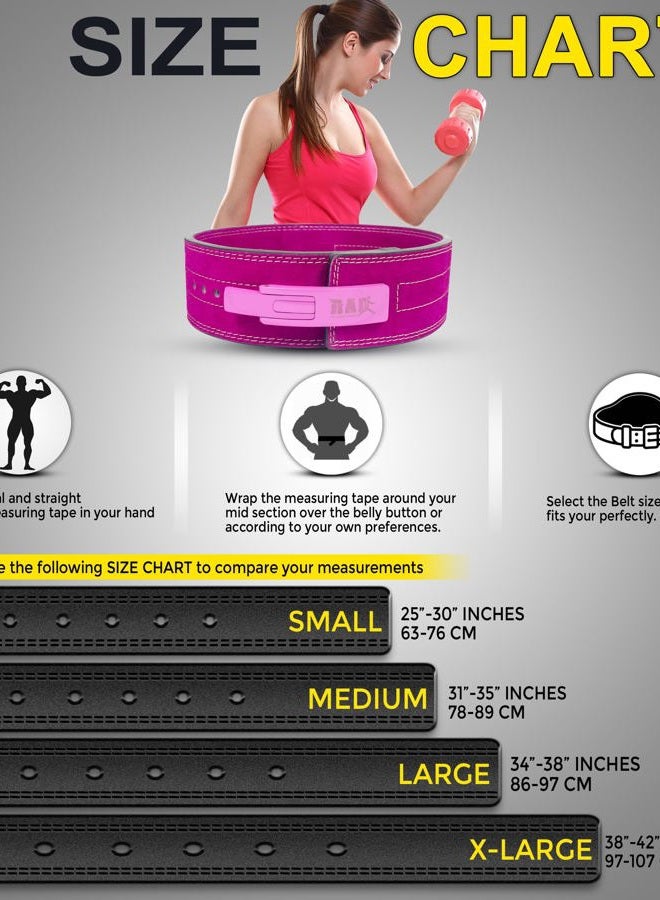 RAD Lever Weight Lifting Gym Belt for Men & Women Size 63 TO107 CM,Thick 10MM & Width 4 Inch Lever Powerlifting Belts for Women Dead Lift Workout Belt Leather Weight Lifting Lever Gym Squat Belt - Image 5